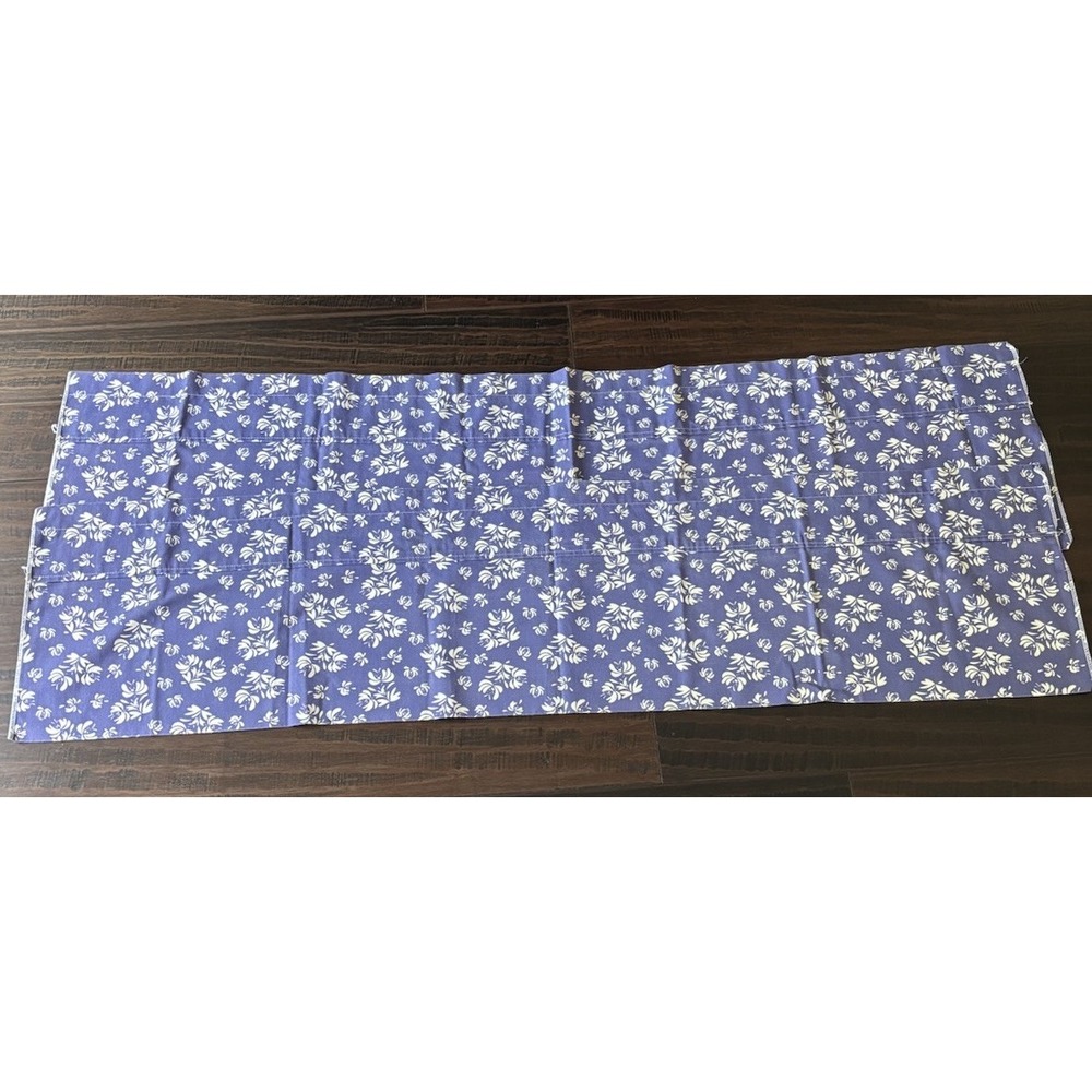 2 Pfaltzgraff Yorktowne 59 x 13" Curtain Rod Pocket Valance Vintage Blue HTF